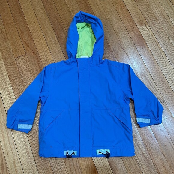 Hanna Andersson Windbreaker Jacket Boys Size US 4 EUR 100 Lined Hooded Blue EUC